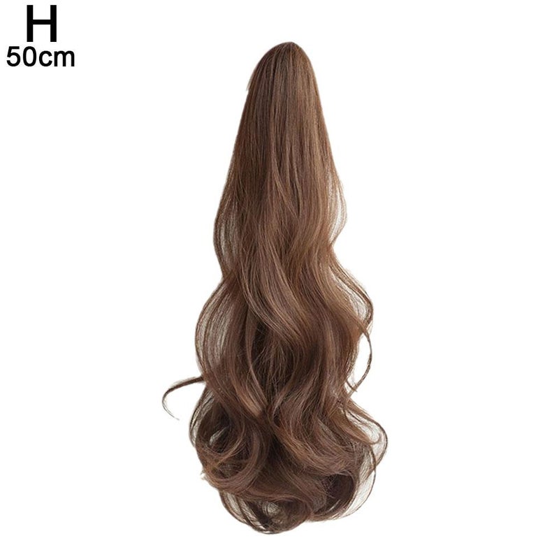 Women's short curly ponytail wig, clip-on style, realistic medium-length wavy ponytail/short ponytail braid.